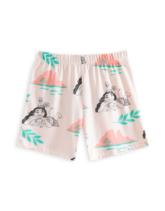 Disney Moana Multi Character Girls Multicoloured Multi-Pack of 2 Short Sleeve Short Leg Pyjama Set