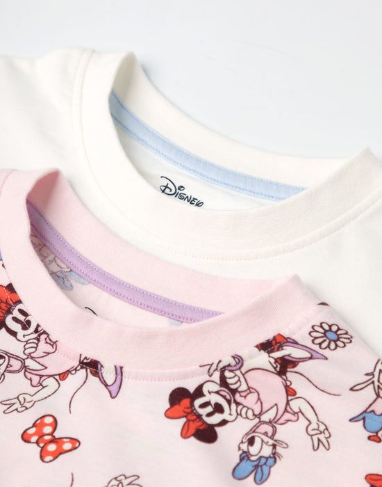 Disney Minnie Multi Character Girls Multicoloured Multi-Pack of 2 Short Sleeve Short Leg Pyjama Set
