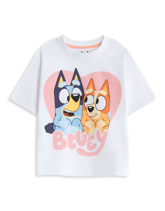 Bluey Multi Character Girls Multicoloured Multi-Pack of 2 Short Sleeve Short Leg Pyjama Set