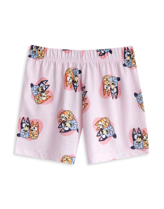 Bluey Multi Character Girls Multicoloured Multi-Pack of 2 Short Sleeve Short Leg Pyjama Set