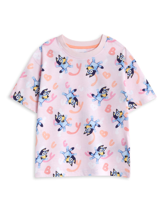 Bluey Multi Character Girls Multicoloured Multi-Pack of 2 Short Sleeve Short Leg Pyjama Set