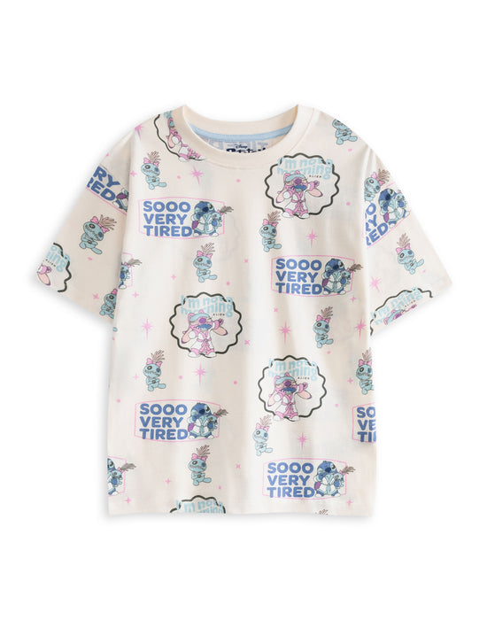 Disney Lilo & Stitch Less Dramas Girls Multicoloured Multi-Pack of 2 Short Sleeve Short Leg Pyjama Set