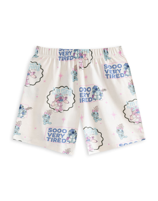 Disney Lilo & Stitch Less Dramas Girls Multicoloured Multi-Pack of 2 Short Sleeve Short Leg Pyjama Set