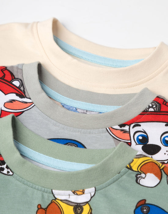 Paw Patrol Boy Pups Boys Multicoloured Multi-Pack of 3 Short Sleeve Short Leg Pyjama Set