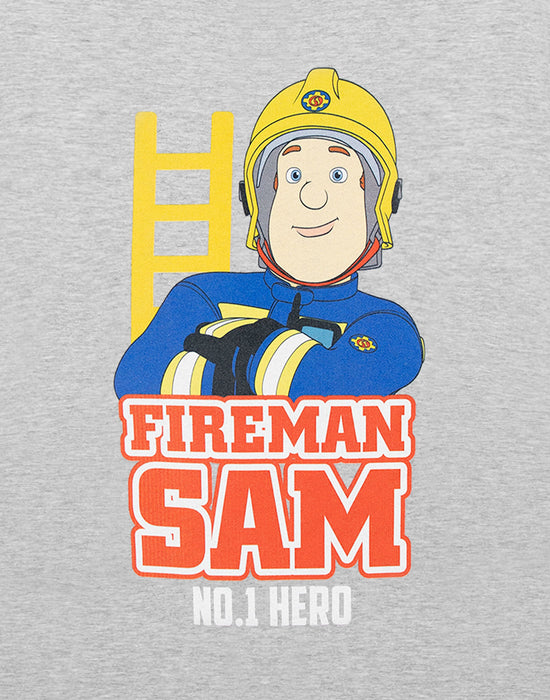 Fireman Sam NO.1 Hero Boys Grey Short Sleeved T-Shirt