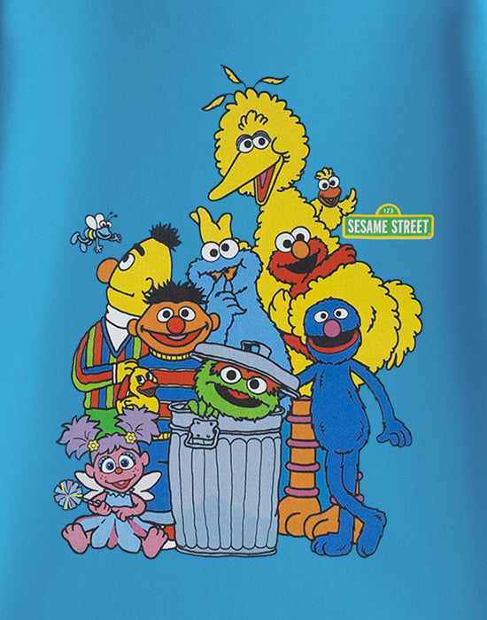 Sesame Street Group Unisex Kids Blue Short Sleeved T-Shirt