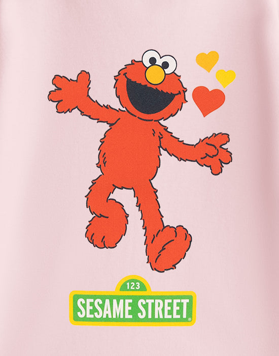 Sesame Street Elmo Hearts Girls Pink Short Sleeved T-Shirt