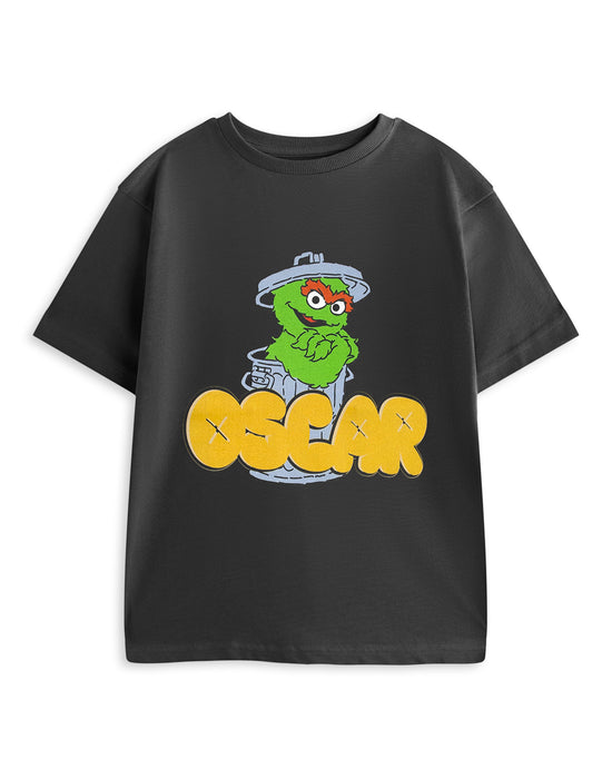 Sesame Street Oscar Unisex Kids Grey Short Sleeved T-Shirt