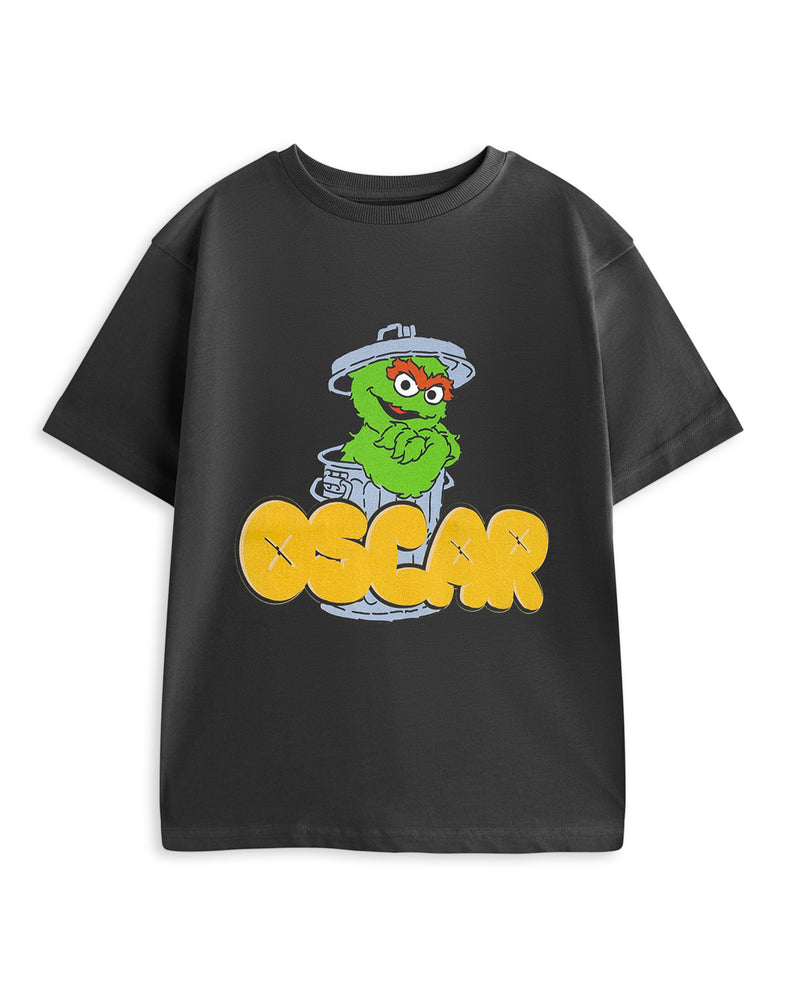 Sesame Street Oscar Unisex Kids Grey Short Sleeved T-Shirt