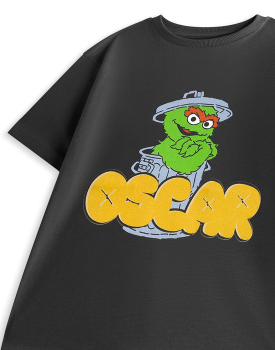Sesame Street Oscar Unisex Kids Grey Short Sleeved T-Shirt