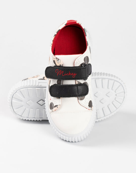 Disney All Over Print Boys White Velcro Trainers