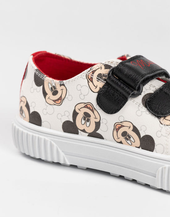 Disney All Over Print Boys White Velcro Trainers