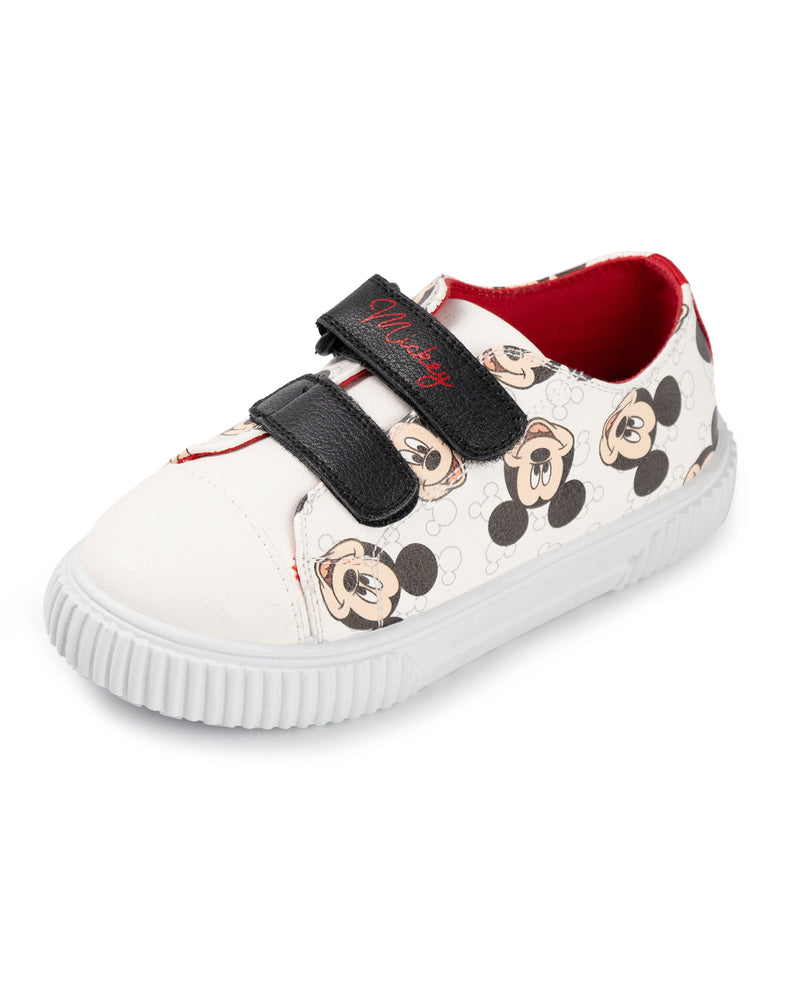 Disney All Over Print Boys White Velcro Trainers