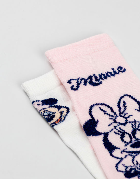 Disney Minnie Mouse Girls Pink Calf Socks Set of 5