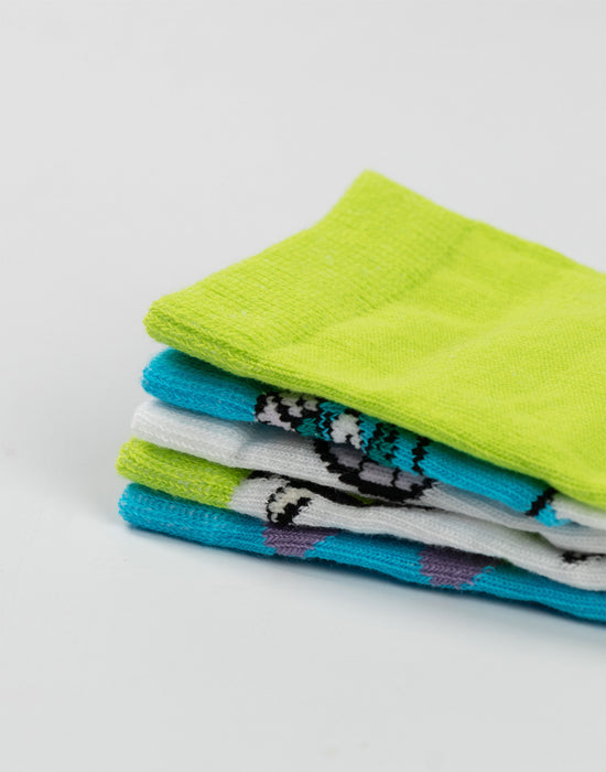 Disney Monsters Inc Mike & Sully Unisex Kids Green Calf Socks Set of 5