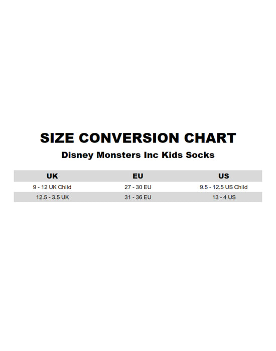 Disney Monsters Inc Mike & Sully Unisex Kids Green Calf Socks Set of 5