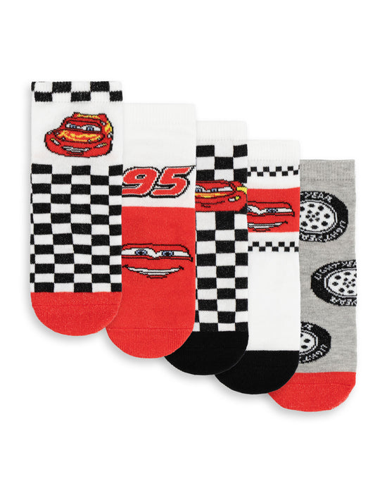 Disney Cars Boys Multicoloured Calf Socks Set of 5