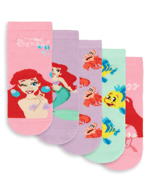 Disney The Little Mermaid Ariel Girls Multicoloured Calf Socks Set of 5
