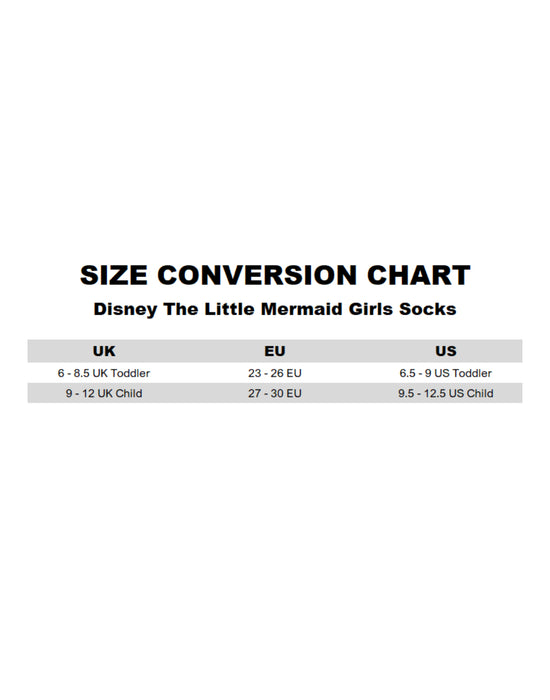 Disney The Little Mermaid Ariel Girls Multicoloured Calf Socks Set of 5