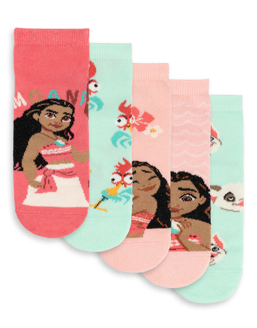 Disney Moana Girls Multicoloured Calf Socks Set of 5