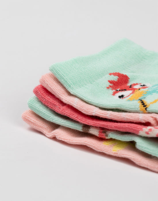 Disney Moana Girls Multicoloured Calf Socks Set of 5