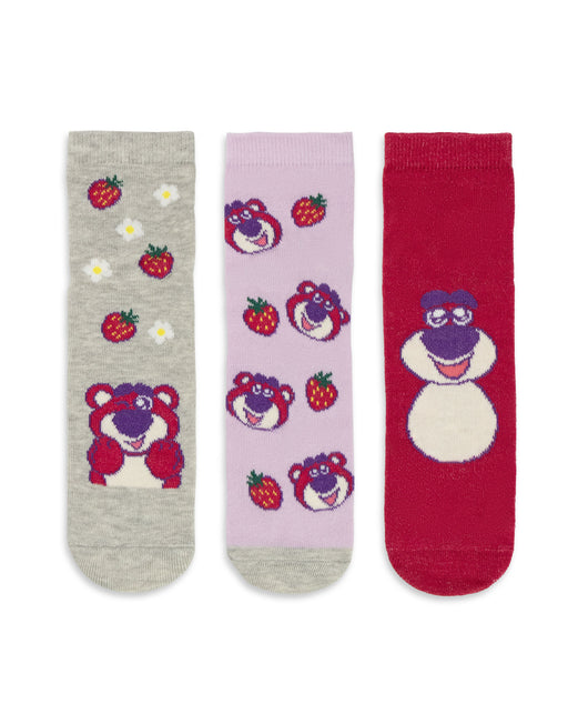 Disney Toy Story Lotso Girls Pink Calf Socks Set of 3