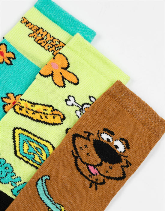 Scooby Doo Character Unisex Kids Multicoloured Calf Socks Set of 5