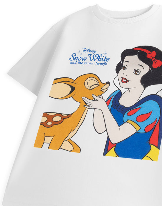 Disney Snow White & The Seven Dwarfs Fawn Girls White Short Sleeved T-Shirt