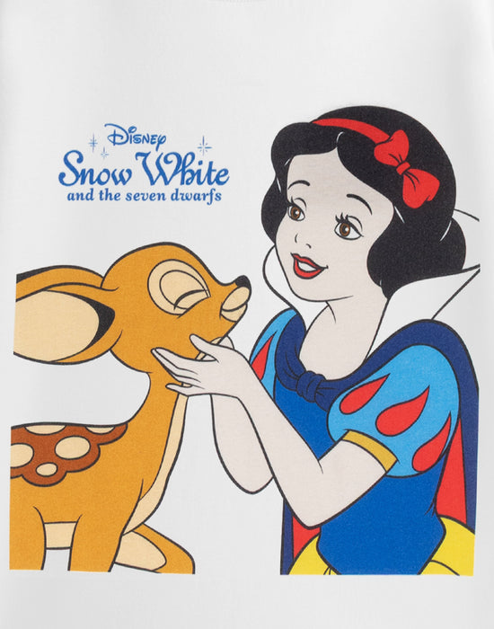 Disney Snow White & The Seven Dwarfs Fawn Girls White Short Sleeved T-Shirt