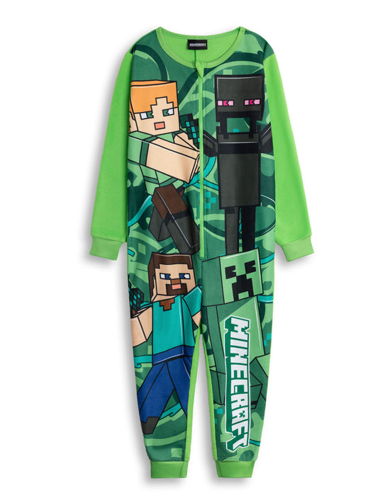 Minecraft Creeper Boys Green Onesie