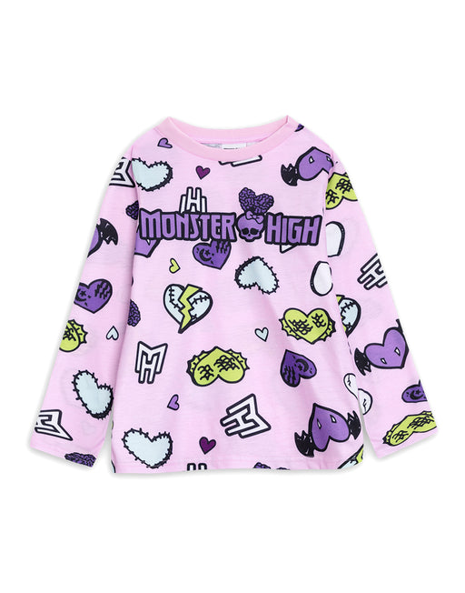 Monster High Hearts Girls Multicoloured Long Sleeve Long Leg Pyjama and Jumper 3 Piece Set