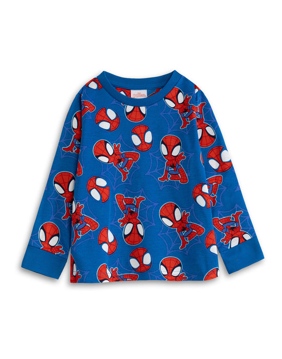Spiderman Character Boys Blue Long Sleeve Long Leg Pyjama and Jumper 3 Piece Set