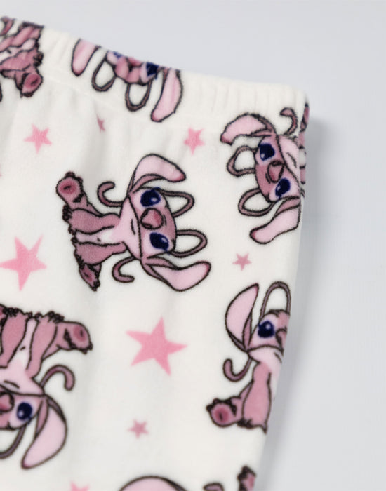 Lilo & Stitch Angel Girls Pink Long Sleeve Long Leg Pyjama Set