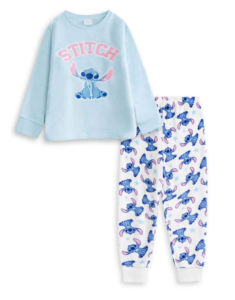 Lilo & Stitch Character Girls Blue Long Sleeve Long Leg Pyjama Set