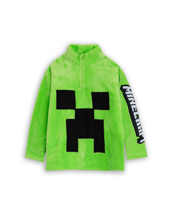 Minecraft Creeper Boys Green Long Sleeve Long Leg Pyjama and Jumper 3 Piece Set