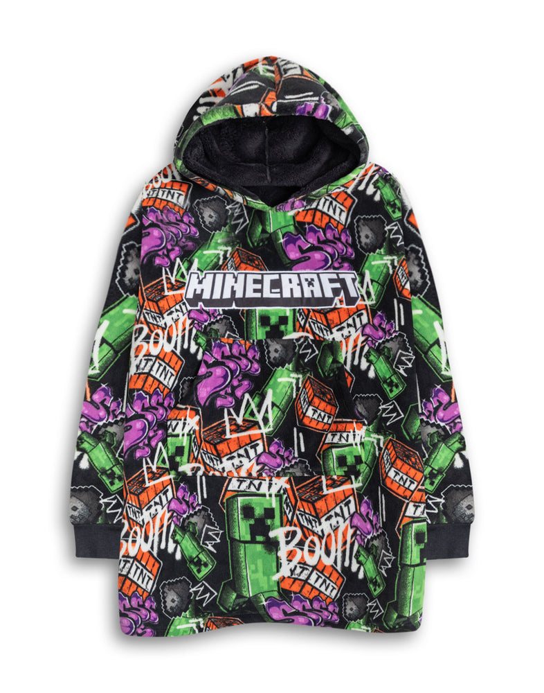 Minecraft Creeper Boys Multicoloured Blanket Hoodie