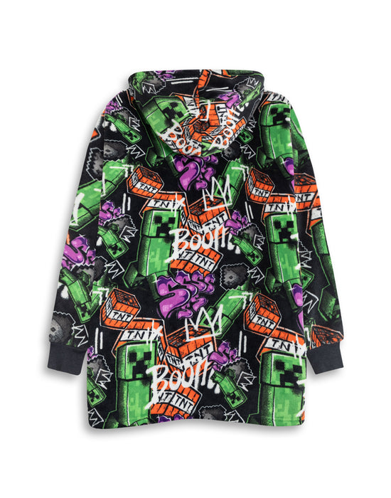 Minecraft Creeper Boys Multicoloured Blanket Hoodie