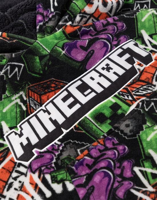 Minecraft Creeper Boys Multicoloured Blanket Hoodie