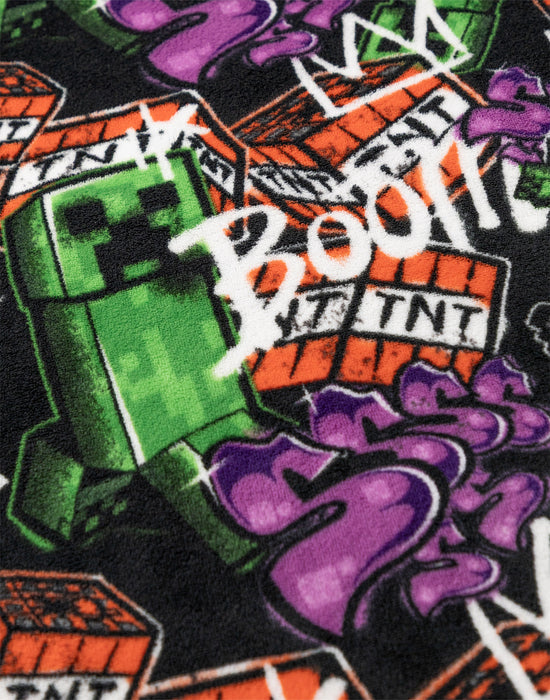 Minecraft Creeper Boys Multicoloured Blanket Hoodie