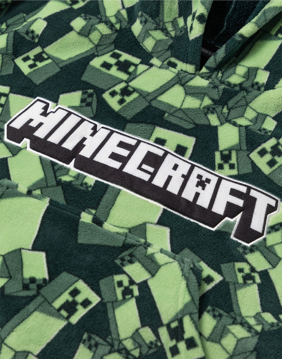 Minecraft Creeper Boys Green Blanket Hoodie