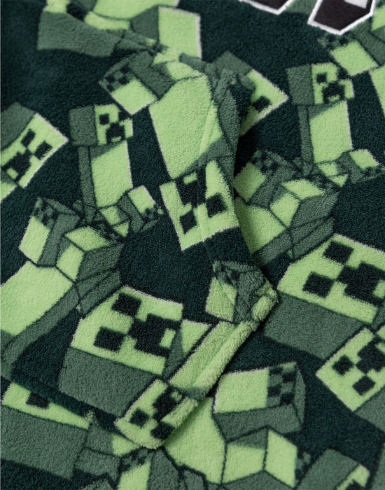 Minecraft Creeper Boys Green Blanket Hoodie