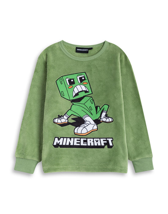 Minecraft Creeper Boys Green Long Sleeve Long Leg Pyjama Set