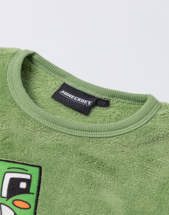 Minecraft Creeper Boys Green Long Sleeve Long Leg Pyjama Set