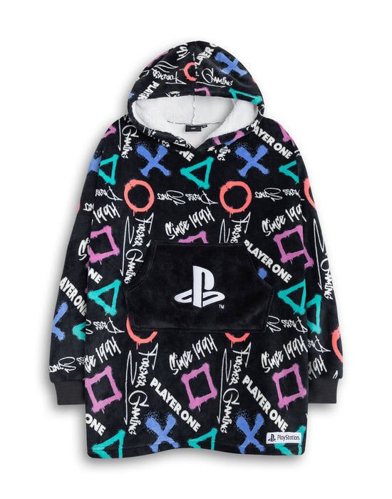 PlayStation Logo Boys Black Blanket Hoodie
