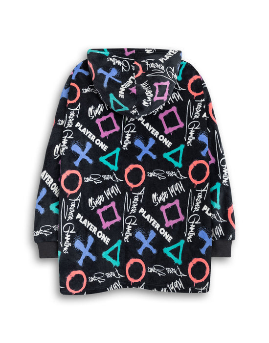 PlayStation Logo Boys Black Blanket Hoodie