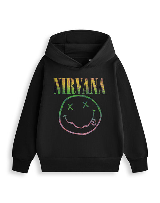 Nirvana Rainbow Unisex Kids Black Hoodie