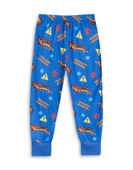 Fireman Sam Character Boys Blue Long Sleeve Long Leg Pyjama Set