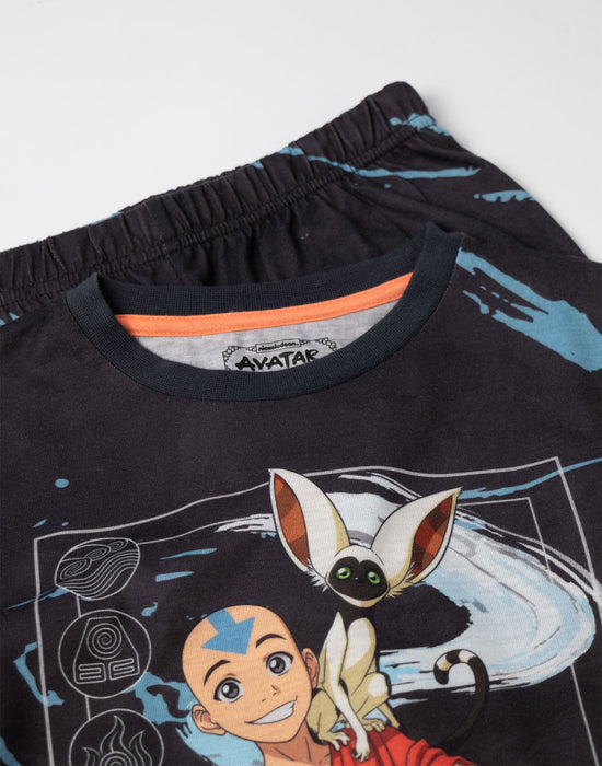 Avatar: The Last Airbender Character Boys Black Long Sleeve Long Leg Pyjama Set