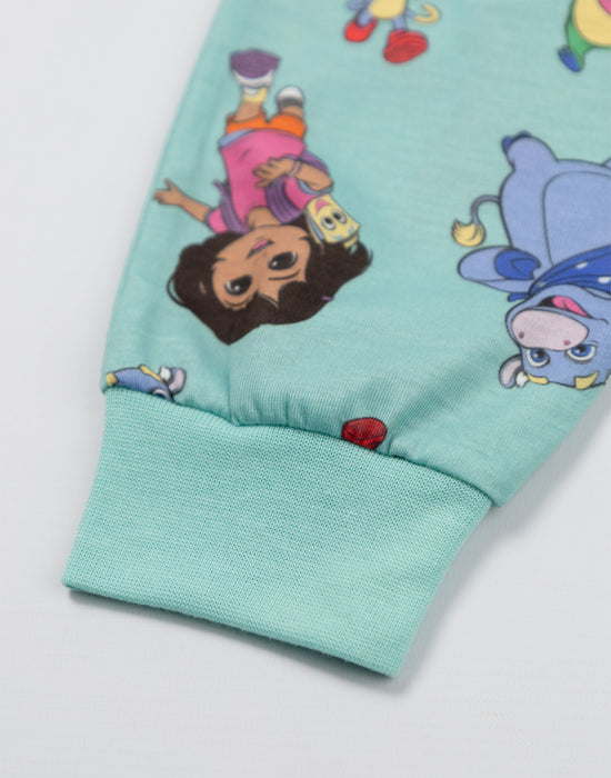 Dora The Explorer Character Unisex Kids Multicoloured Multi-Pack of 2 Long Sleeve Long Leg Pyjama Set