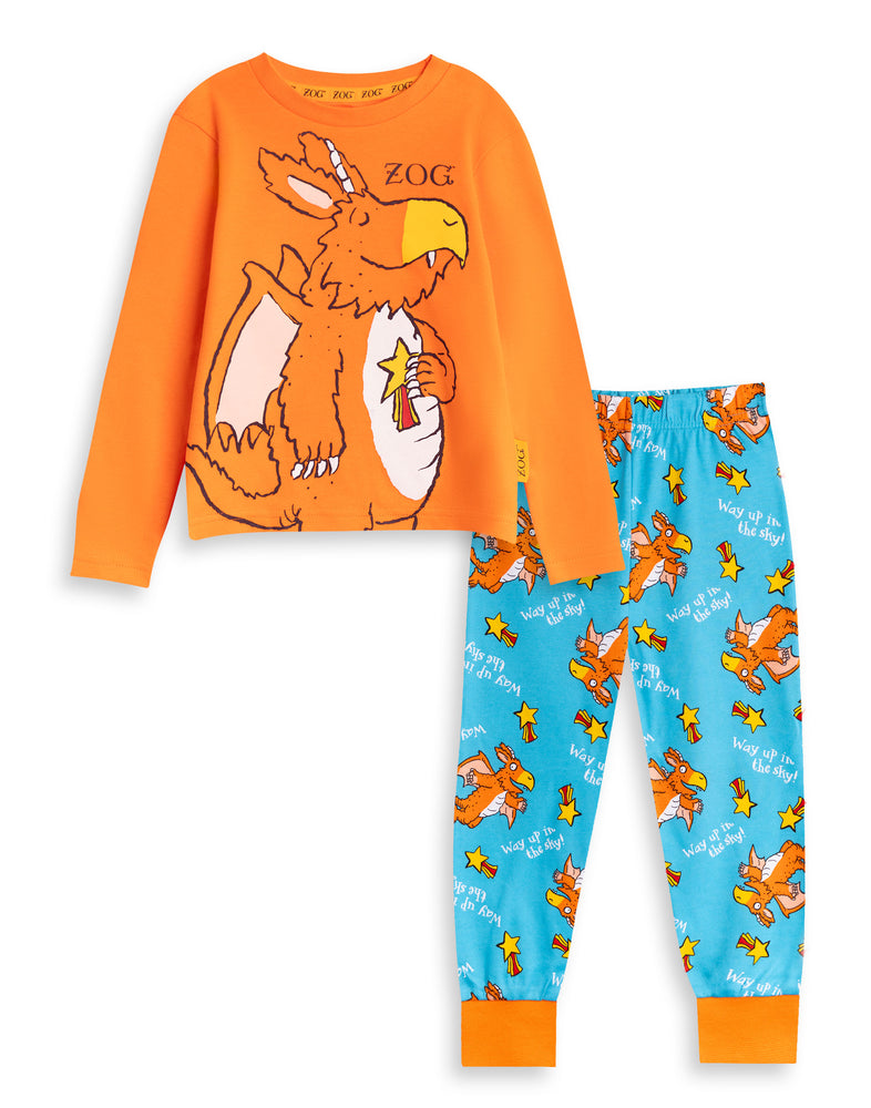 Gruffalo & Friends Zog Unisex Kids Orange Long Sleeve Long Leg Pyjama Set